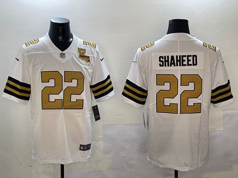 Men New Orleans Saints #22 Shaheed White 2024 Nike Limited NFL Jersey style 2->new orleans saints->NFL Jersey